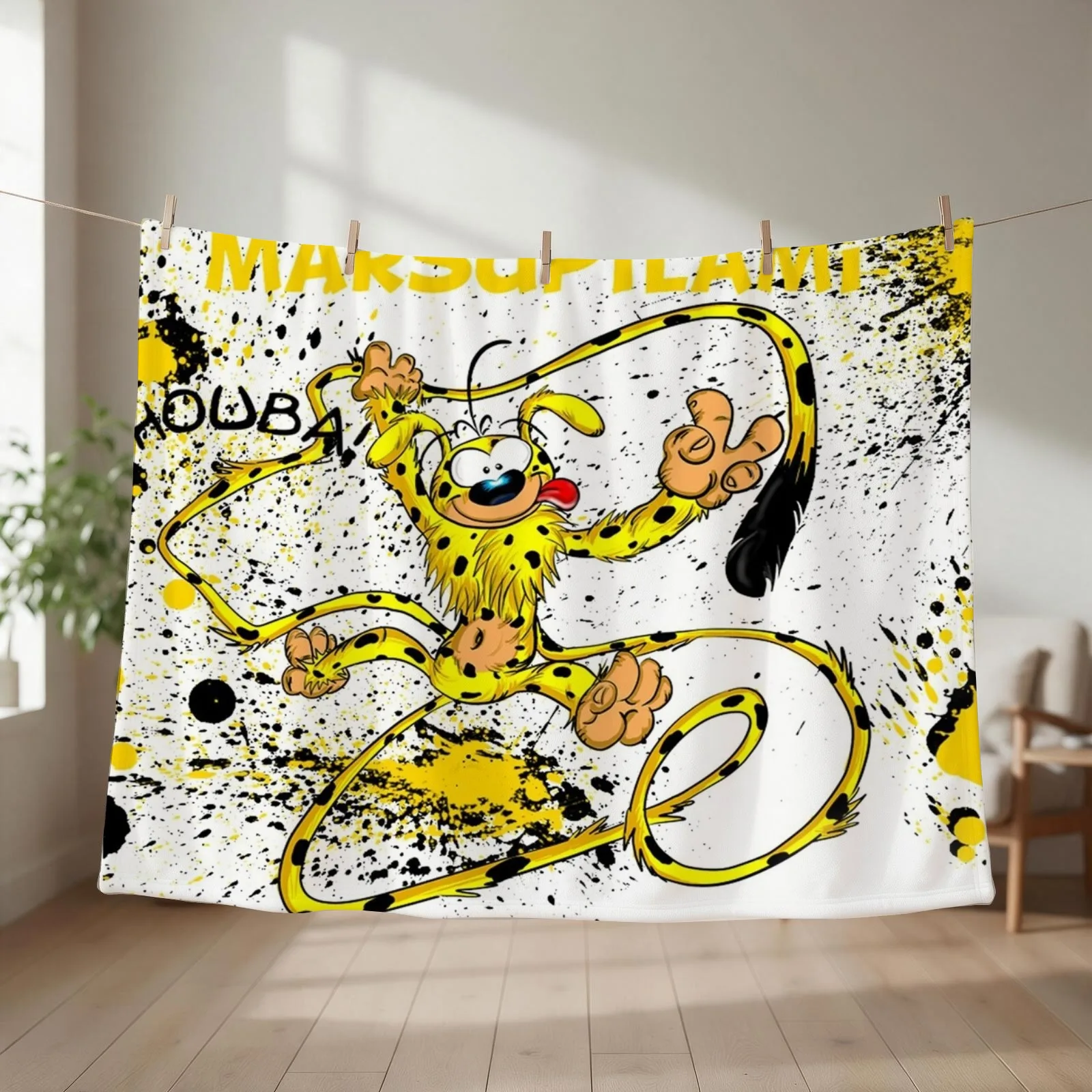 Marsupilami - Houba Throw Blanket couch cozy soft plush fuzzy picnic outdoor blanket
