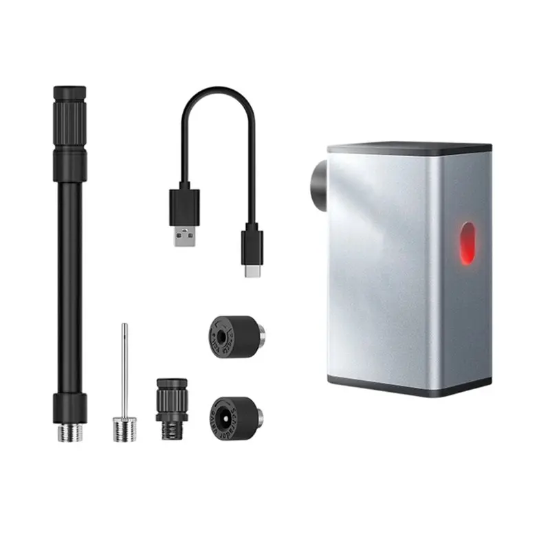 

ABHS-Universal Bike Tire Pump Max 100PSI Portable Electric Bicycle Air Pump Low Noise Compatible Schrader/Presta Valve