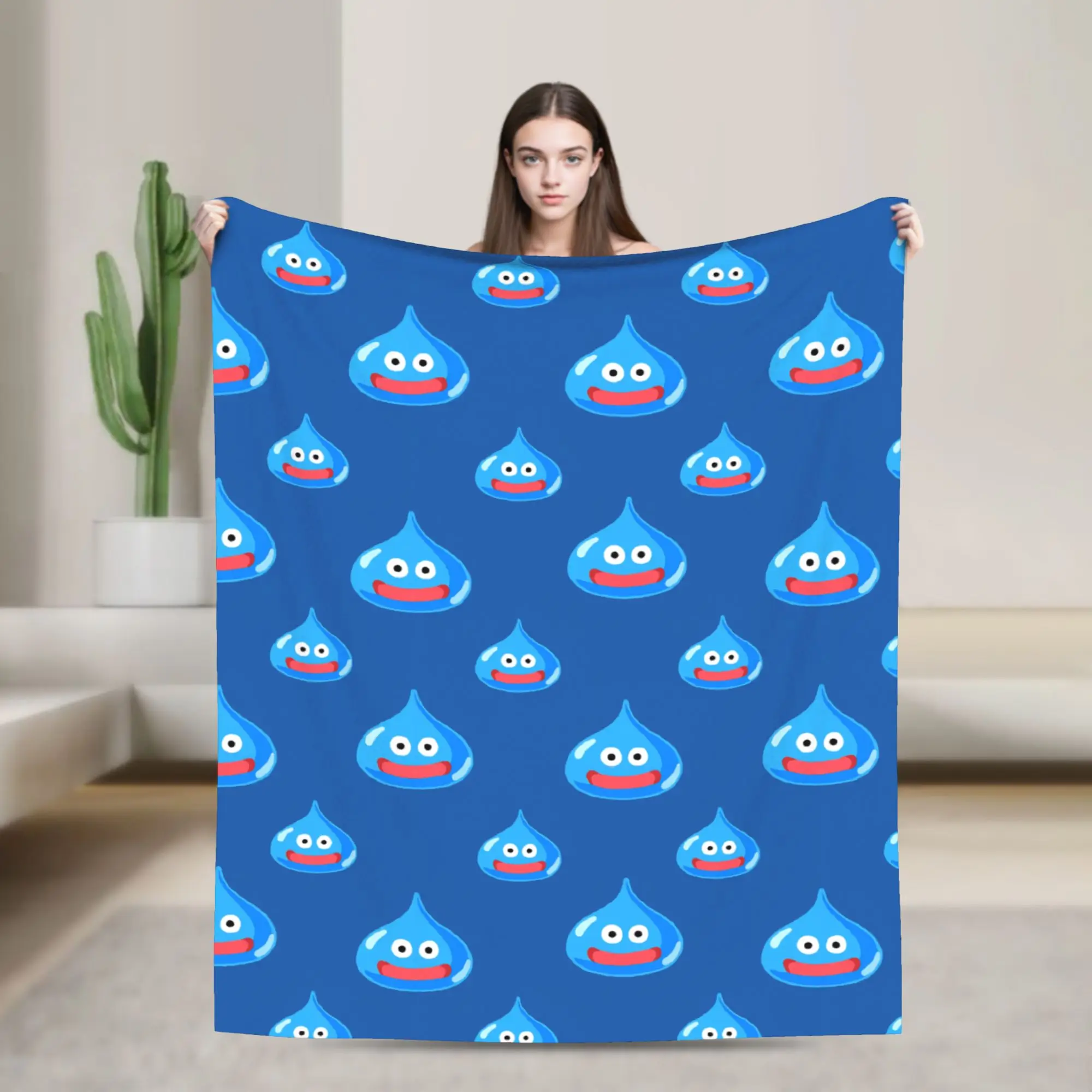 Super Soft Blankets Travel Office D-Dragon Quest Slimes Throw Blanket  Flannel Bedspread For Home Decor Fluffy Sofa Bed Cover
