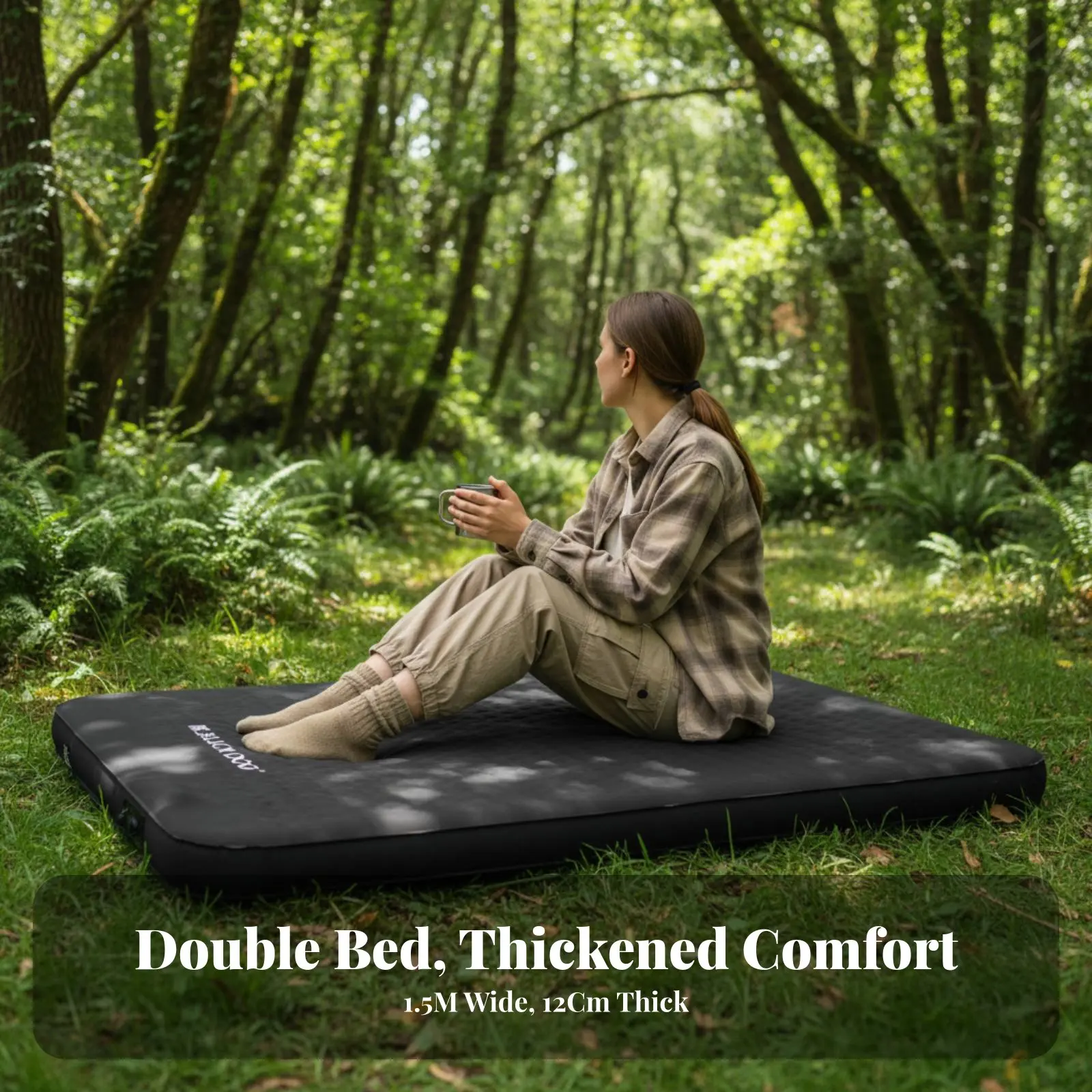 

Надувной матрас для улицы, автоматическая надувная кровать, портативный кемпинговый коврик SoftFeel, двуспальный спальный коврик для палатки, электрический насос