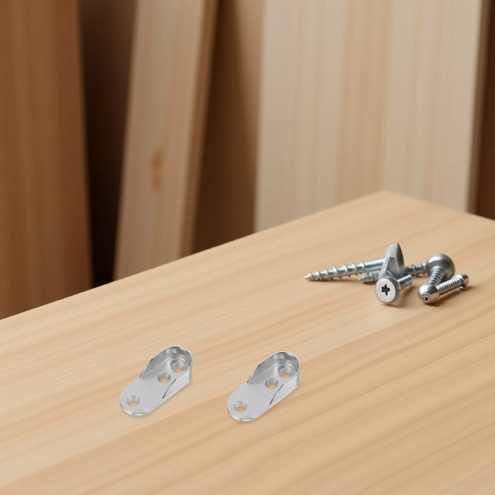 20Pcs Oval Closet Rod Brackets Heavy Duty U-Shaped Wardrobe Pole End Socket Flange Stable Support Closet Rod Holders for Wall