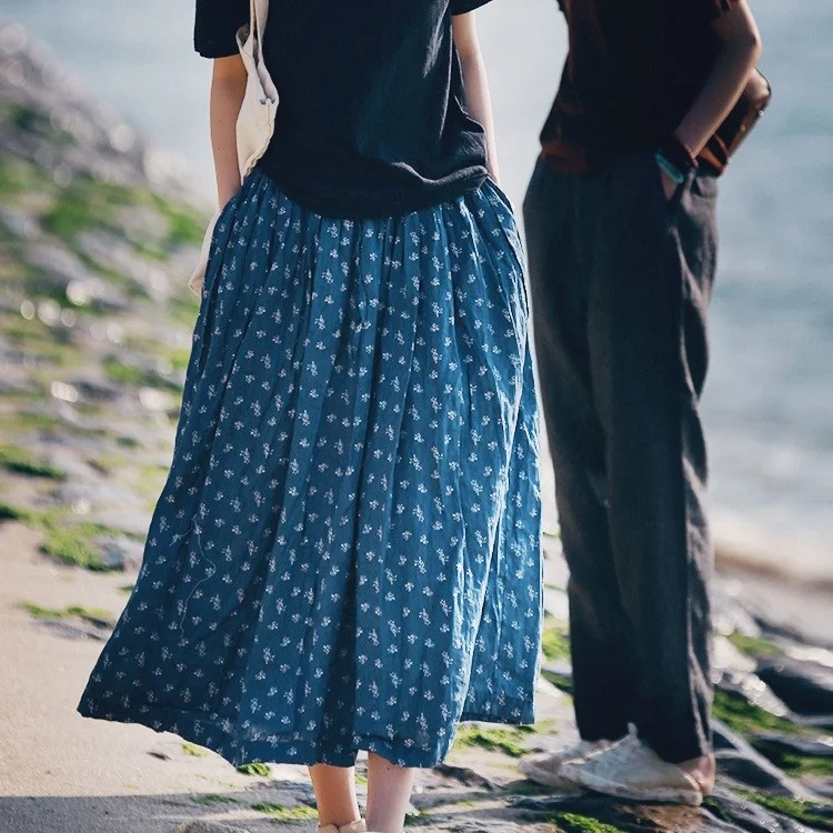 

New Summer 2025 Waed Linen A-Line Midi Skirt Slimming High Waist f Body Skirt Busin Casual Home Wear Other Sle