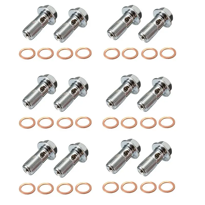 12X Motorcycle Carbon Steel Brake Banjo Bolt M10 X 1.0Mm Caliper Master Cylinder-A08Q