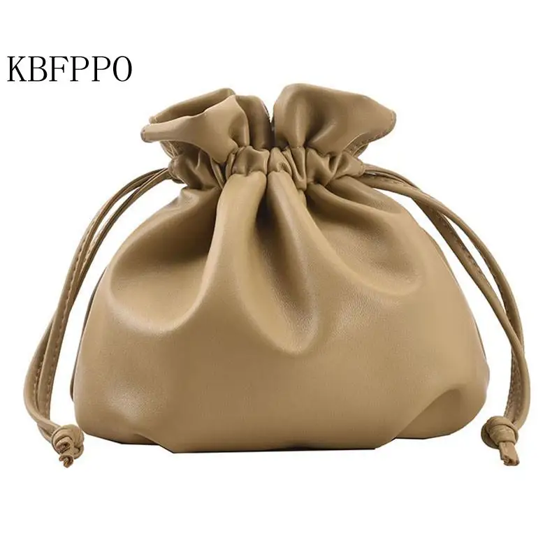 

Simple Summer Women Fashion Handbag Bucket Bag Pu Solid Color Lucky Bag Messenger Bags Luxury Elegant Hip Hop Style 2023 New