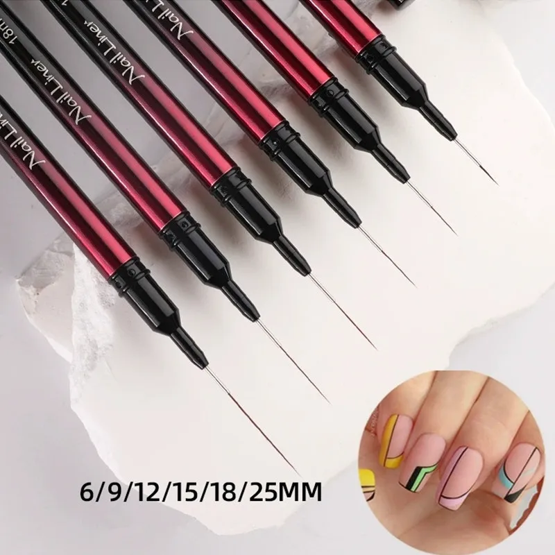 

6/9/12/15/18/25mm Nail Art Liner Brushes Gel Nail Brush Gel Nail Polish Painting Brush Drawing Nail Art Design Brush Pen