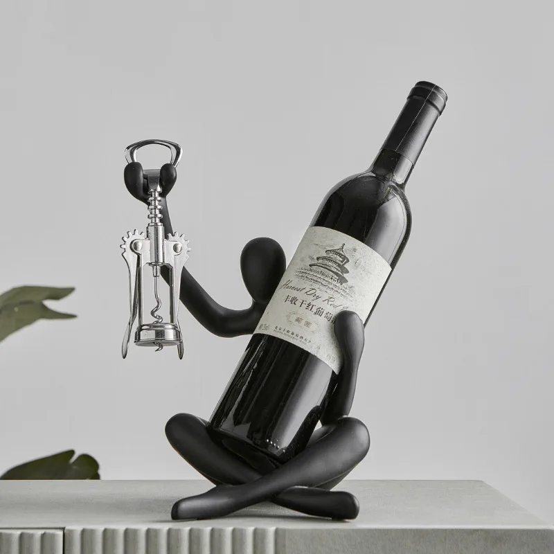 1 Creative Abstract Character Wine Rack Storage Decoration Wine Bottle Rack Living Room Home Decoration Kitchen Organizer