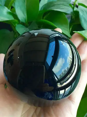Natural Black Obsidian Sphere Healing Crystal Magic Ball Reiki Stones feng shui Sphere Collectibles Home Decor Without Base