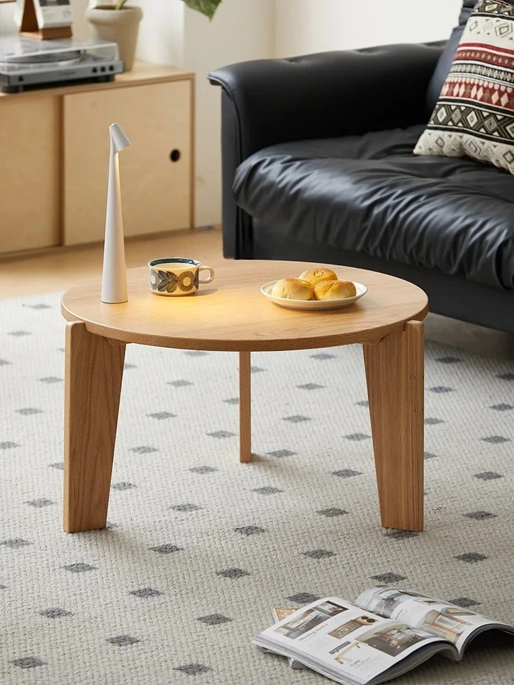 ZZ غرفة المعيشة المنزلية الخشب الصلب طاولة القهوة المستديرة القرون الوسطى شقة صغيرة طاولة القهوة B & B وابي سابي طاولة القهوة الرياح #1