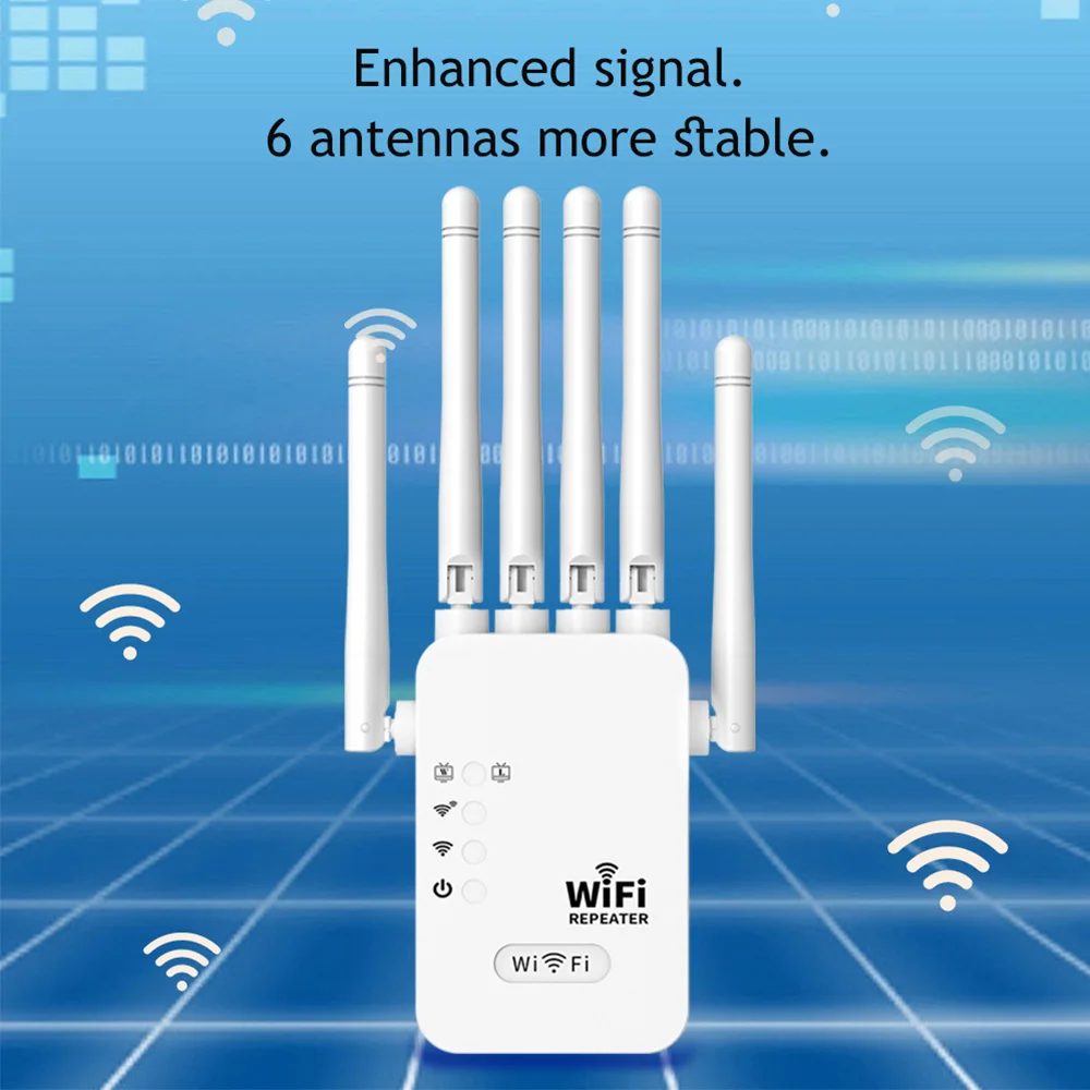 WiFi Extender Repeater, WiFi Signal Booster With Ethernet Port, WiFi Long Range Amplifier Works With WiFi AP/ Repeater, UK Plug