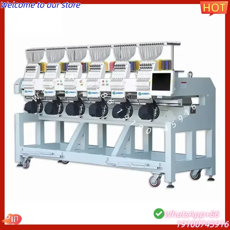 2026Hot High Quality Professional Industrial Embroidery Sewing Machine 6 Heads 12 Needles Computerized Flat Embroidery