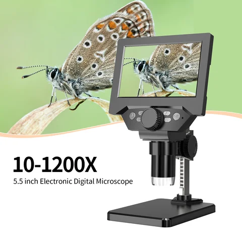 5.5 인치 LCD 디지털 현미경, 조정 가능한 LED가 있는 USB 디지털 현미경, 오류 동전 PCB, MacOS Windows와 호환 가능, 1000X