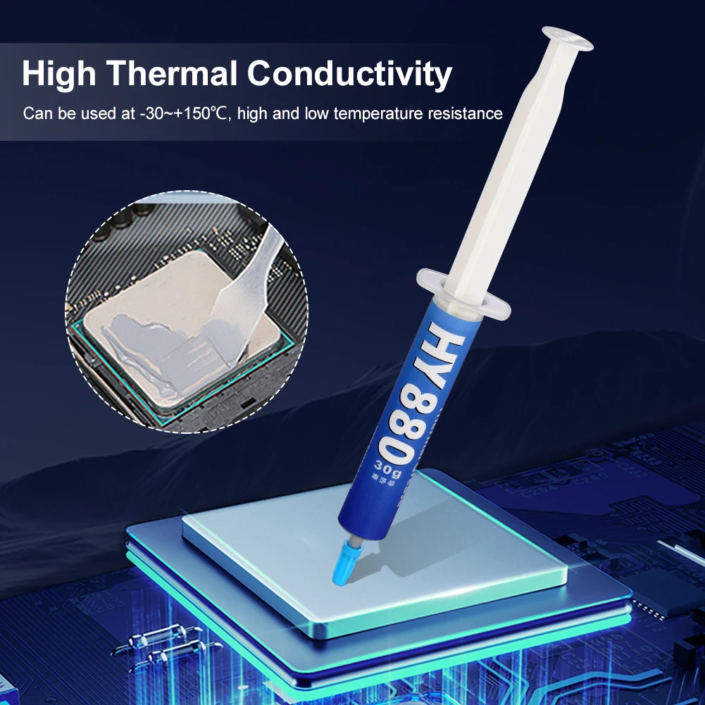 

30g Thermal Paste Non-Conductive CPU Paste Silicone Grease Compound Heat Transfer Grease for CPU Consoles Graphics Cards Laptops