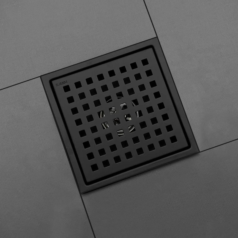 304 Stainless Steel 150MM*150MM Shower Room Floor Drain Filter Square Grid Anti-Odor And Insect-Proof Pipe Drainage