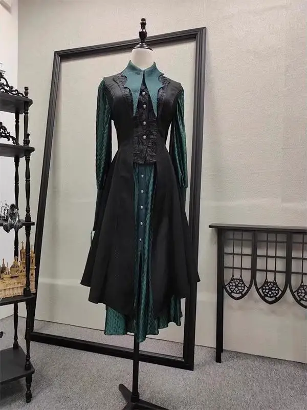

Gothic Lolita Long Skirt Prince Style Vest Long Shirt Hanfu Set Women's Fashion Spring 2025 Dark Romantic Ensemble