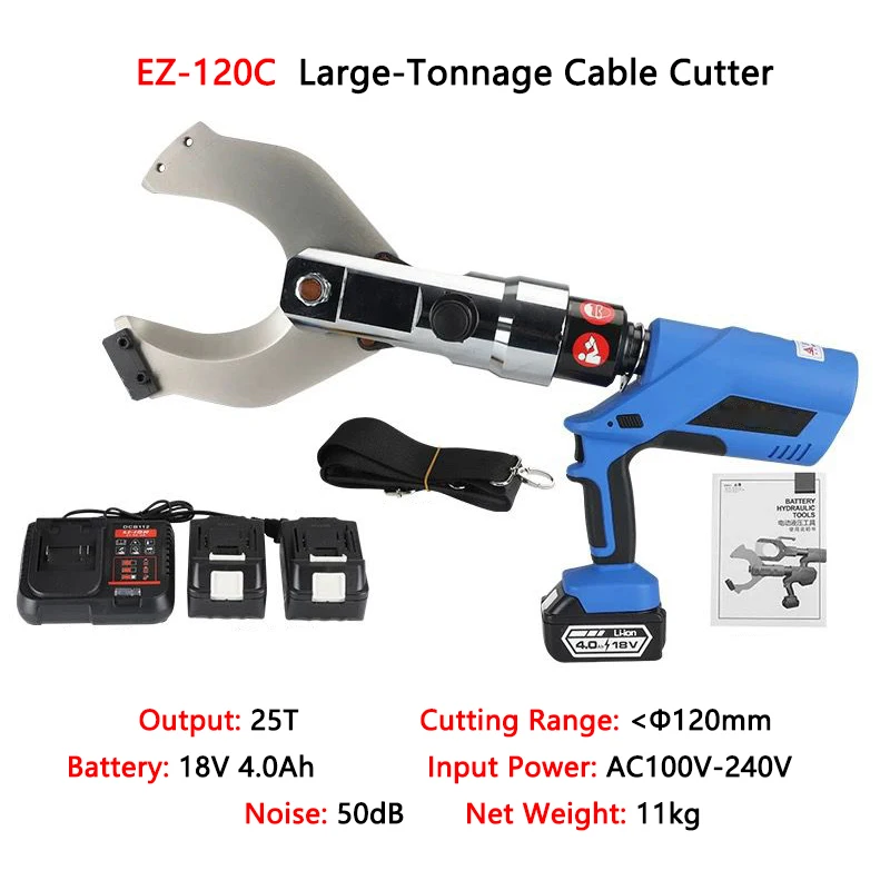 

Large-Tonnage Rechargeable Digital display Electric Hydraulic Cable Cutter EZ-120C/EZ-135C Copper Aluminum Cable Cutting Machine