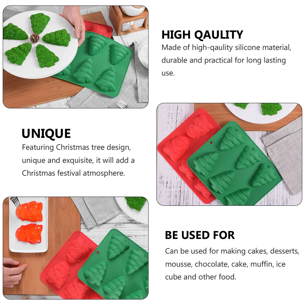 

Christmas Tree Silicone Molds for Baking Cakes Desserts Mousse Chocolate Oven Safe Microwave Refrigerator Non Stick Mold