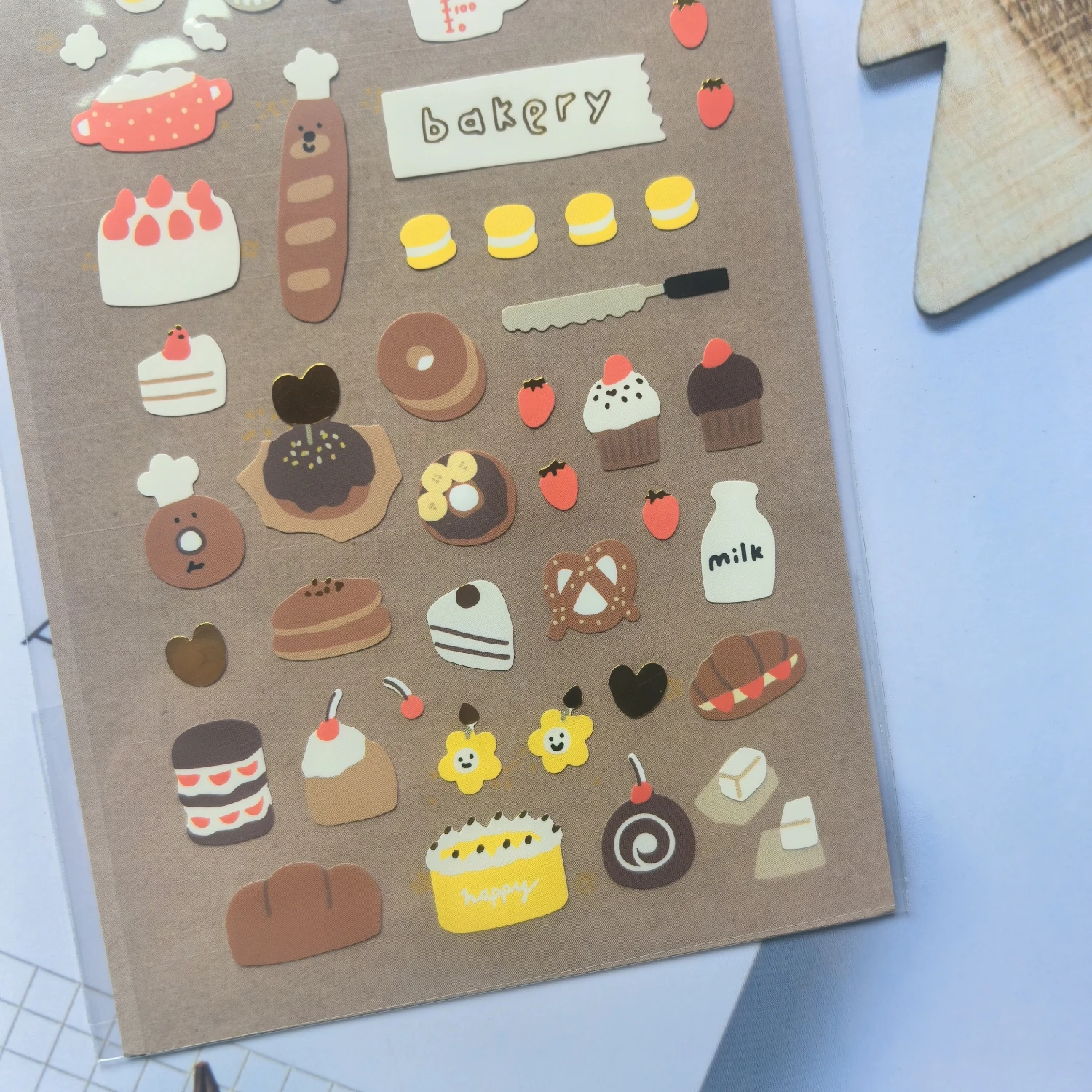Korean Import Brand BONITO Kawaii Strawberry Bread Bakery Paper Stickers Scrapbooking Diy Journaling Stationery Diary Sticker