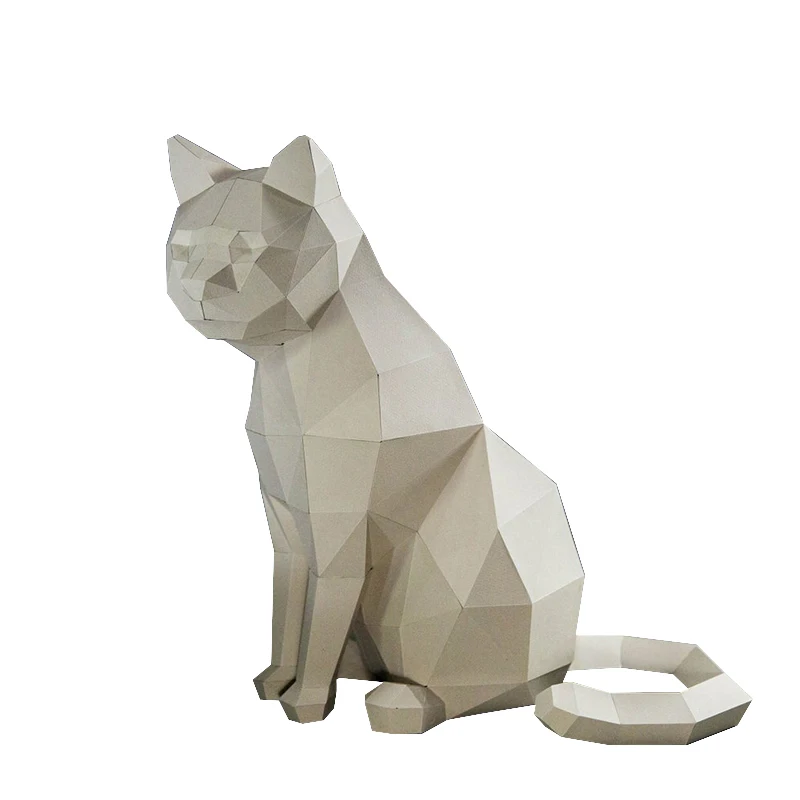 30cm Cat Paper Model Origami 3D Papercraft Home Hallway Party Ornaments Room Decor Art Decorations DIY Puzzles Toys