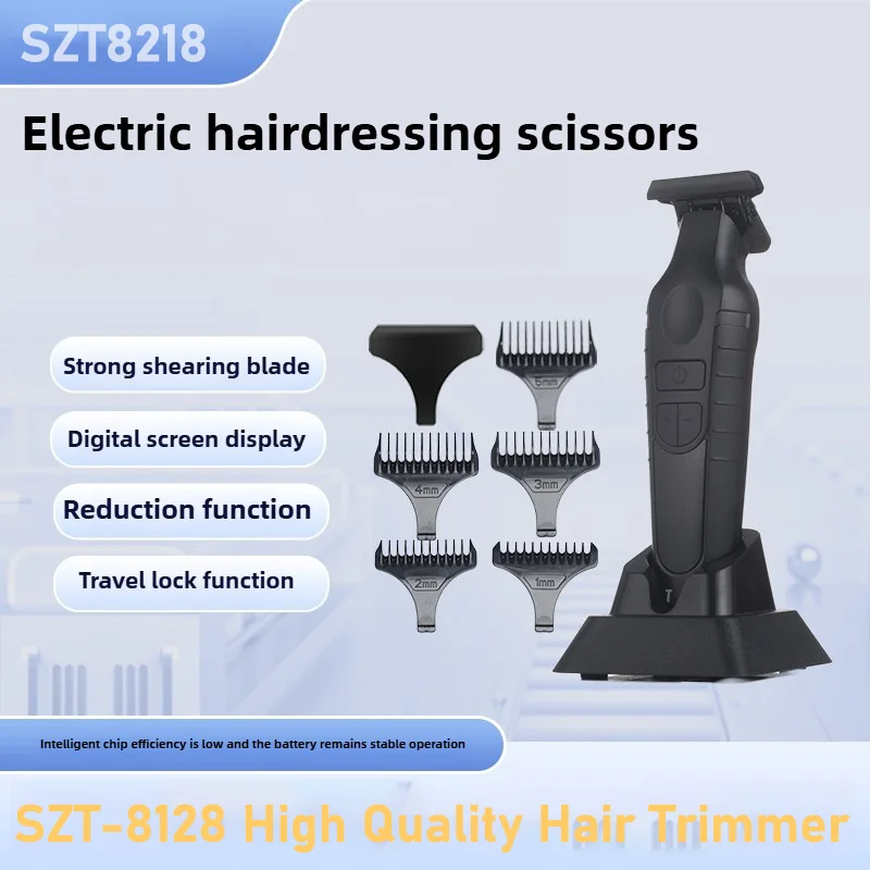 

SZT-8218 Профессиональная мужская машинка для стрижки волос, 7000 об/мин, магнитный двигатель, лезвие DLC с базовым зарядным устройством, триммер для волос, машина для стрижки волос ﻿