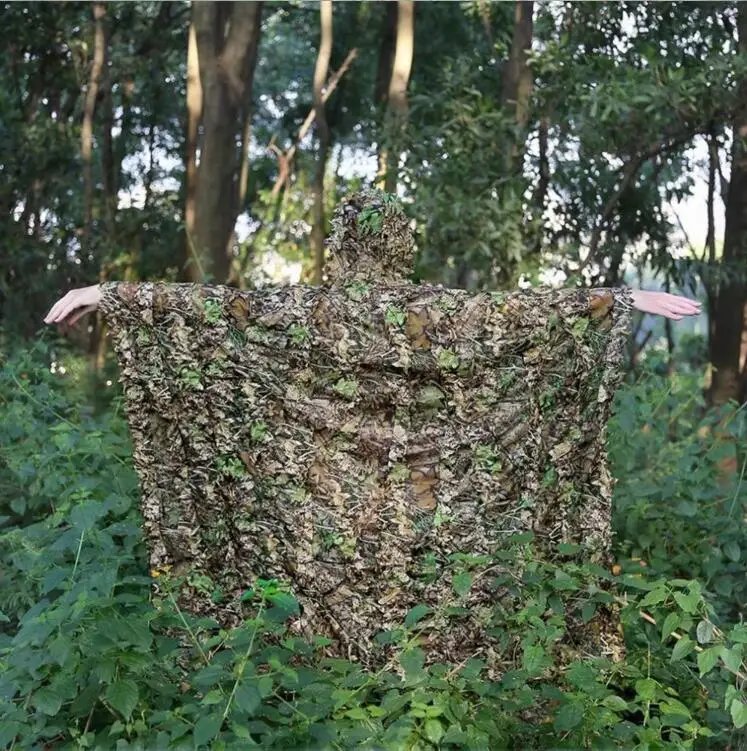 Outdoor 3D Ghillie Suit Tactical Airsoft Camouflag Clothes Maple Leaf Bionic Clothing for Hunting Wildlife Photography Costumes