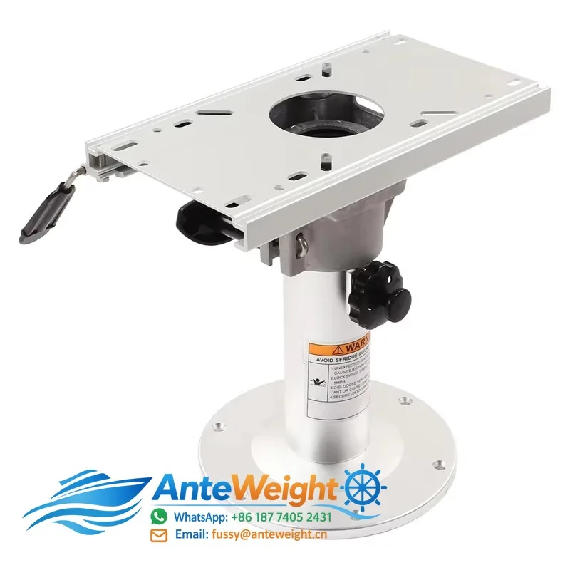 Marine Accessories Aluminium Manually Adjustable Boat Yacht Seat Pedestal Base With Slide