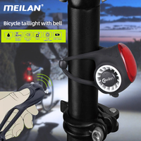 Meilan Rear Light Bicycle Flashlight Wireless Taillight with Remote Control Anti-Theft Alarm Smart Cycling Lamp IPX6 Waterproof