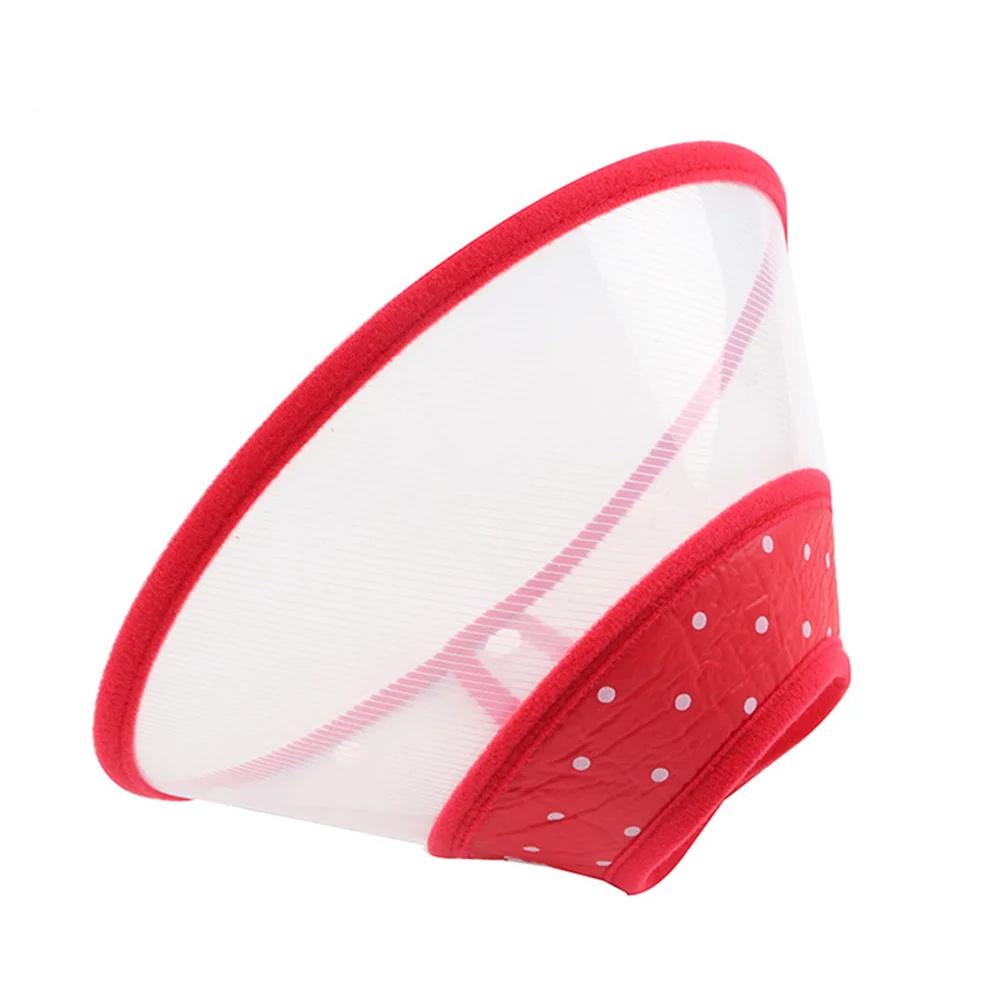 

Anti-Bite Ring Pet Recovery Collar Red Size S Adjustable Lightweight Durable Protective Elizabethan Dog Puppy Collar