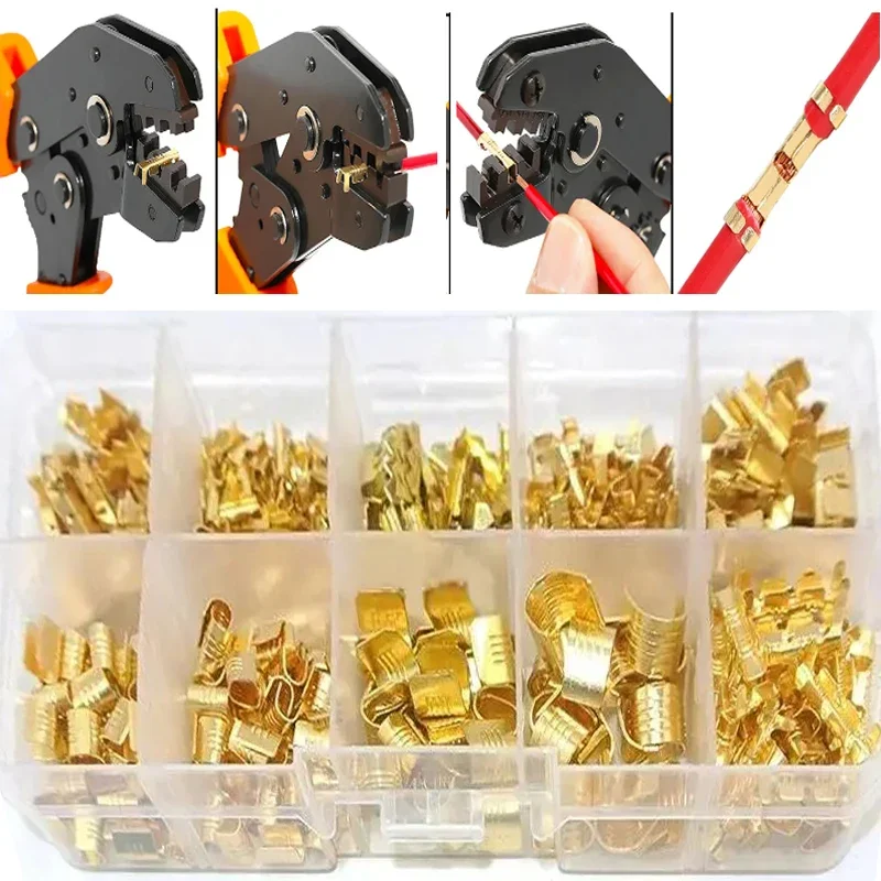 445 Stuks 0.5-10mm2 U-Vormige Koperdraad Krimpt Terminal Koude Persconnectoren Kabel Lug Voor Draad Tab Terminal