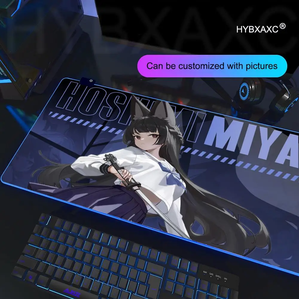 

2026 New HYBXAXC Hoshimi Miyabi Zenless Zone Zero Mouse Pad RGB Gaming Mouse Pad HD Gamer Large LED Light XXL 2026 New Mouse Pad