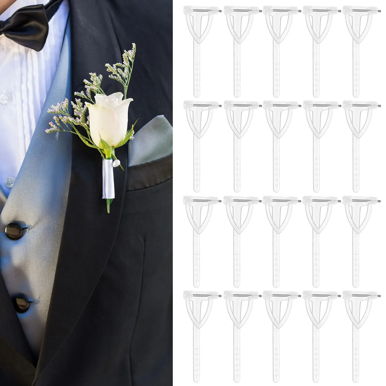 

90pcs Transparent Triangle Brooch Clear Plastic Safety Pins For Clothing Accessories Corsage Boutonniere Lapel Decorations