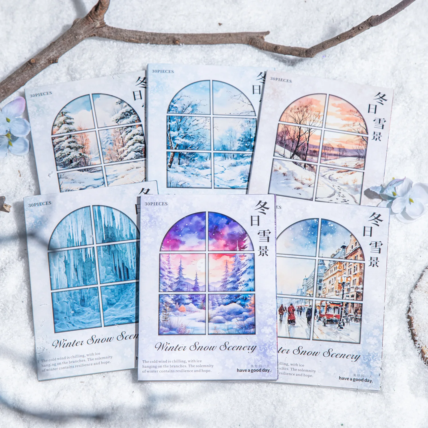 

20sets/lot Memo Pads Material Paper winter love Junk Journal Scrapbooking Cards Retro Background Decoration Paper