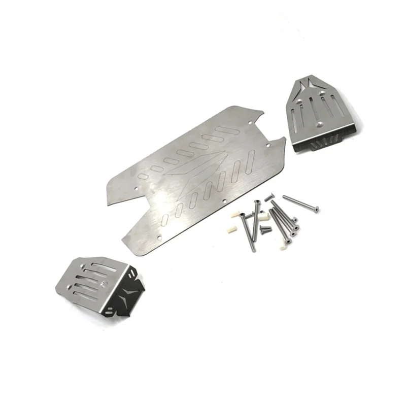 Stainless Steel Ch is Armor Front Rear Protector Skid Plate for 1/10 Arrma VORTEKS Big Rock RC Car Upgrade Parts