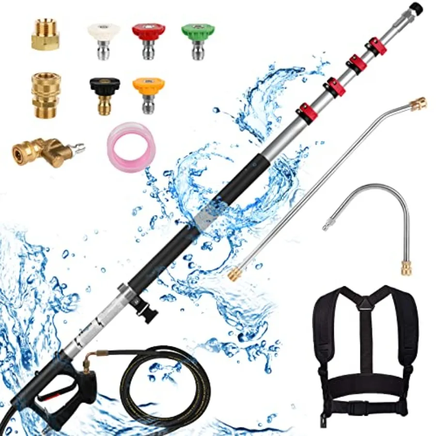 

Удлинительная насадка для мойки высокого давления 24 фута с удлинителем для очистки водостоков и 5 насадками-распылителями для крыши