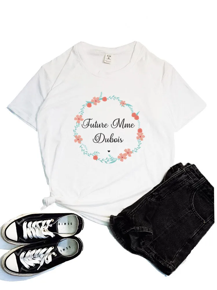 Women France Letter Future madame Super Témoin Party Brides Team T-shirt Summer Girl Wedding Female Tops Tees Camisetas Mujer