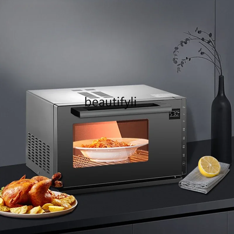 

Frequency conversion stainless steel microwave oven 23L family capacity micro-baking integrated intelligent light wave barbecue