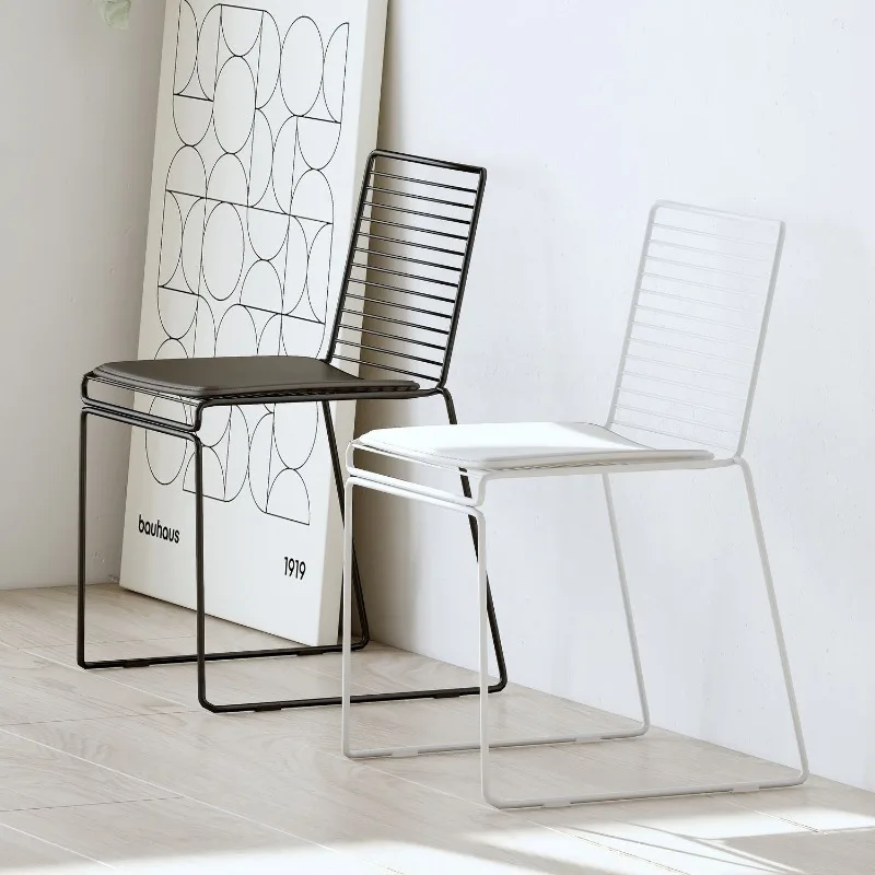 Modern dining chair light luxury wrought iron outdoor table and chair balcony leisure backrest