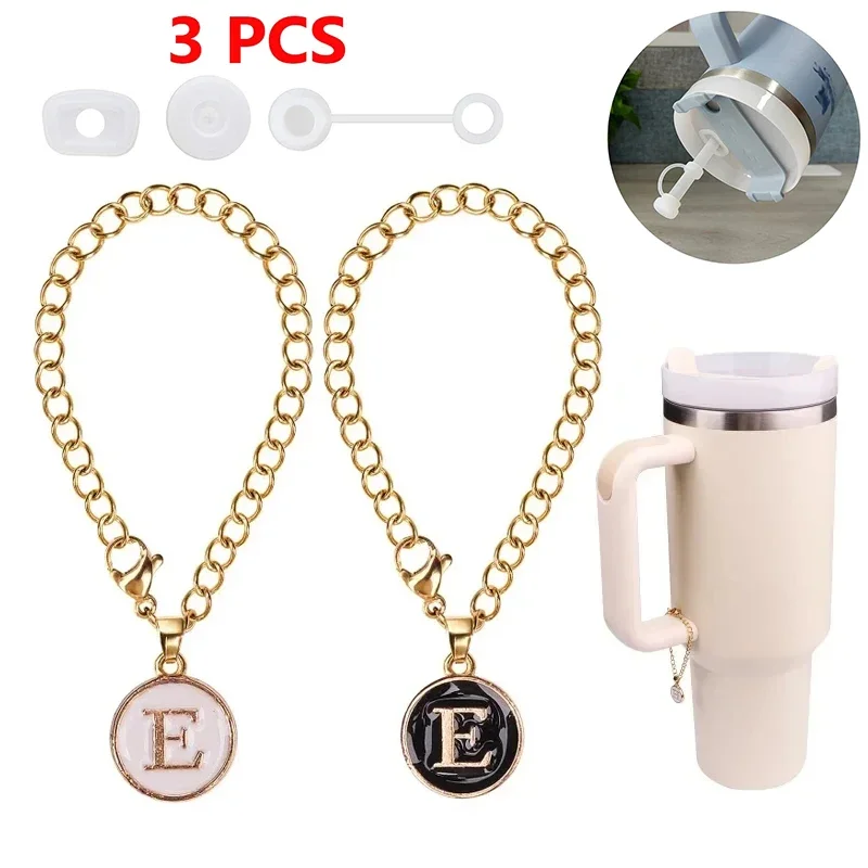 Letter Charm Accessories for Stanley Cup 2PCS Initial Name ID Personalized Handle Charm for Stanley Tumbler Water Bottles