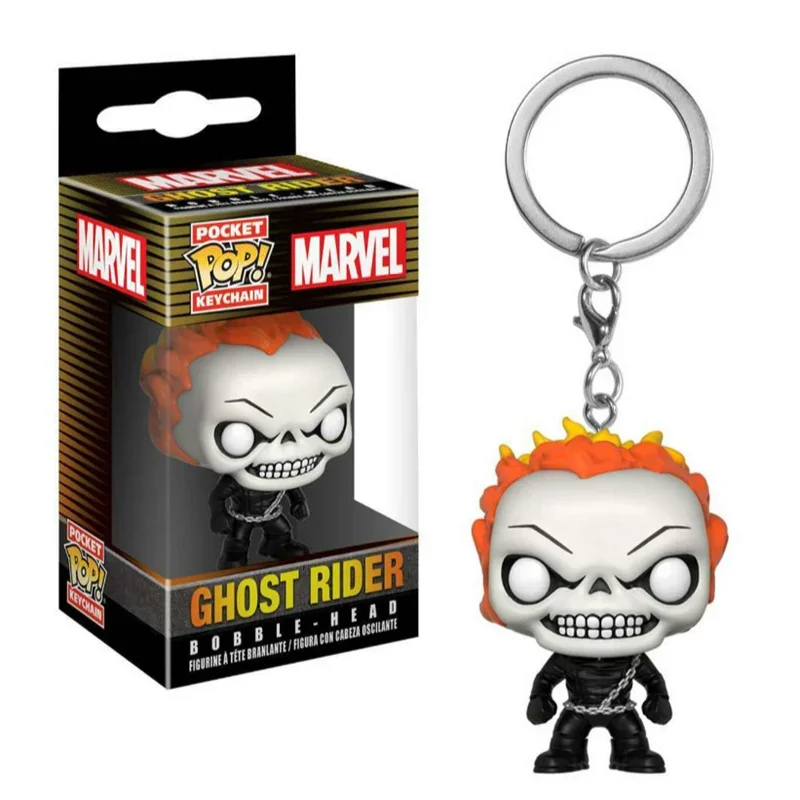 FUNKO POP Ghost Rider Action Figures Keychain Toy Vinyl Model Toys for Children keyring Christmas Birthday Gifts