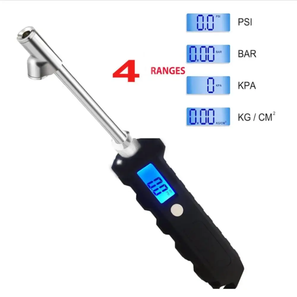 Digital Truck Tire Pressure Gauge – Stainless Steel LCD Tire Pressure Tester with Blue Backlit Display for Cars, Trucks & SUVs 3
