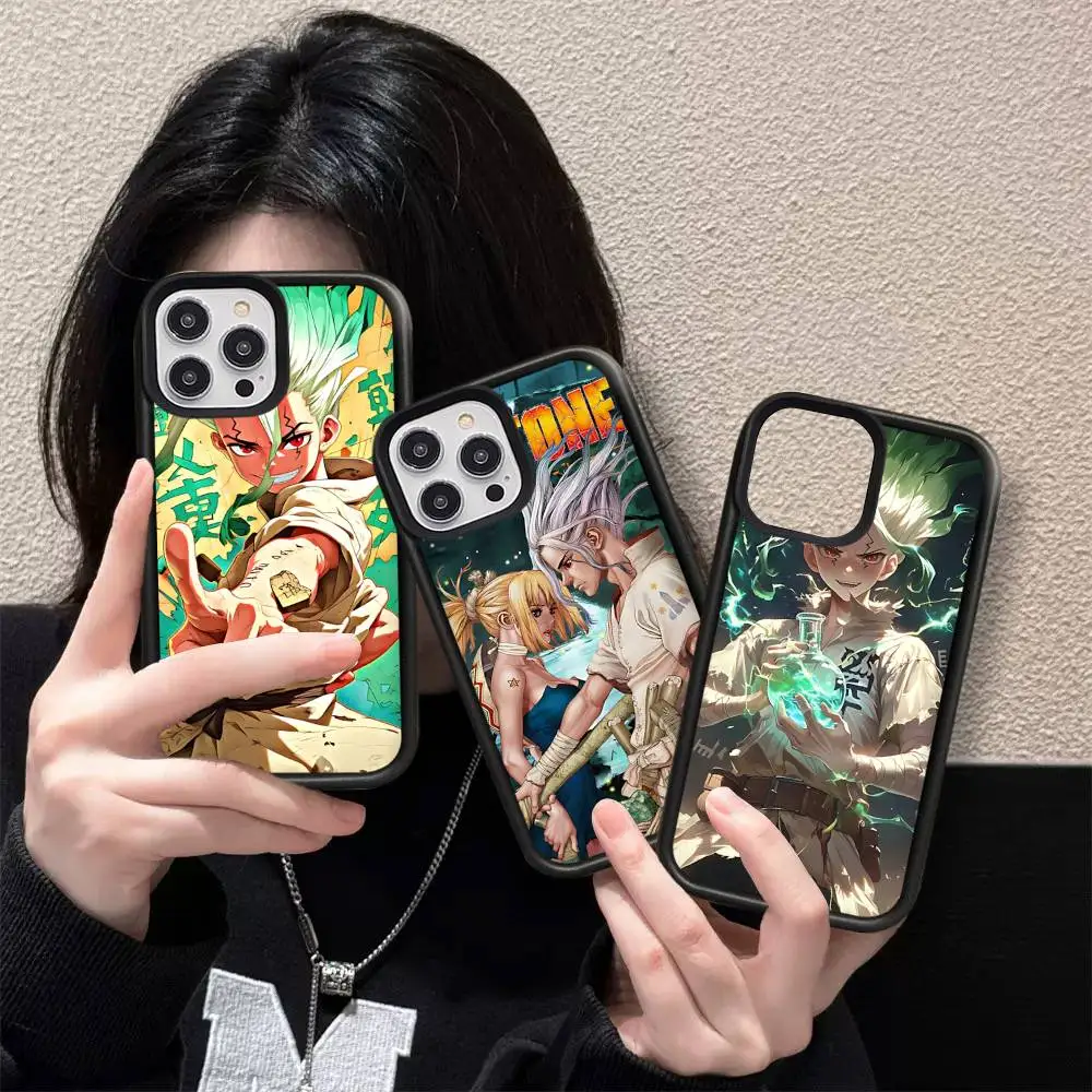 

Popular Anime Dr S-STONE PC+TPU Phone Case For IPhone 17 16 15 14 13 12 11 Pro Max Plus Kawaii Cartoon Cover