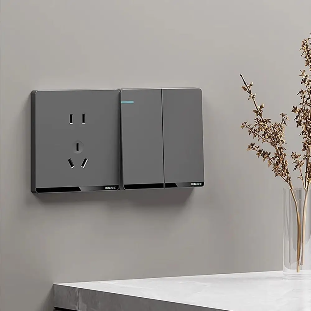 

Новые серые настенные выключатели, аксессуары для дома, прочная настенная панель выключателя света, бытовая 1-позиционная кнопка 1/2/3/4 Gang