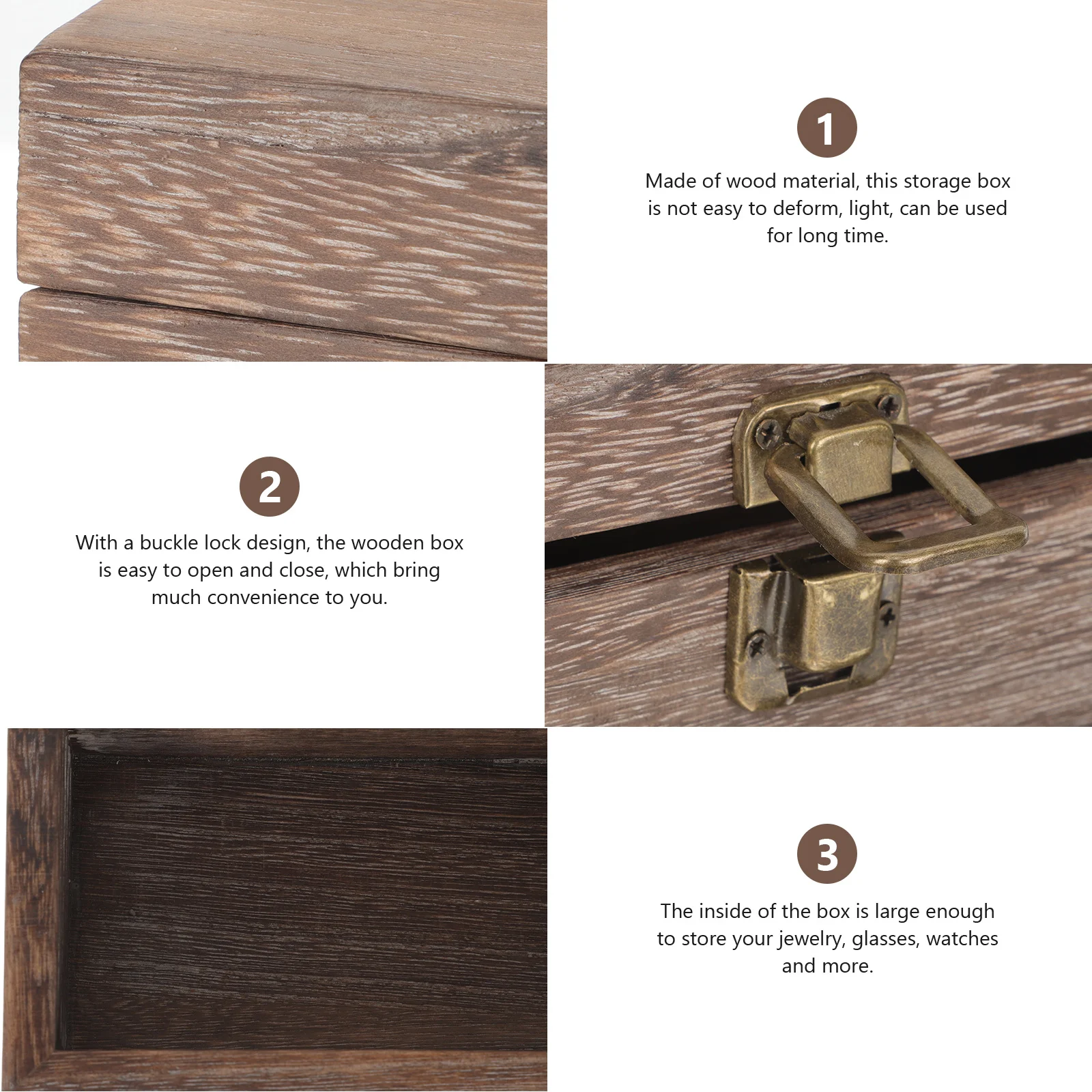 صندوق تخزين خشبي مع غطاء منظم مجوهرات خشبي للحرف اليدوية تذكارات النظارات خواتم القرط صندوق حلية أشتات