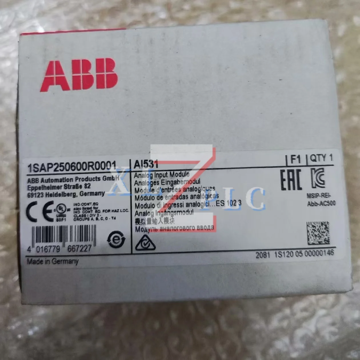 

Новый оригинальный модуль ПЛК 1SAP250600R0001 1SAP250600R0001 AI531
