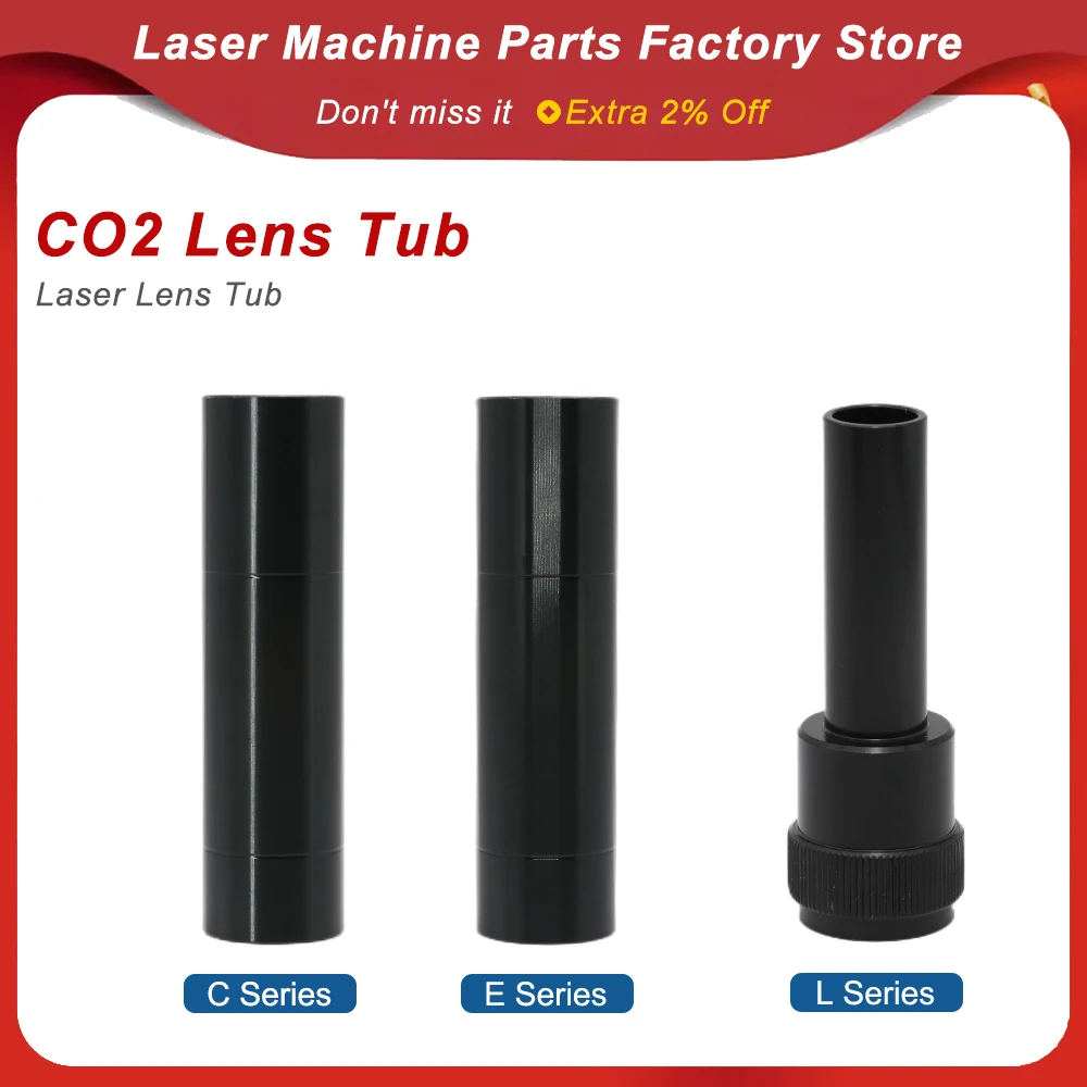CO2 Lens Tube C/E/L Series O.D.24mm 25mm for D20 F50.8 F63.5 F101.6mm Lens CO2 Laser Head Accessories