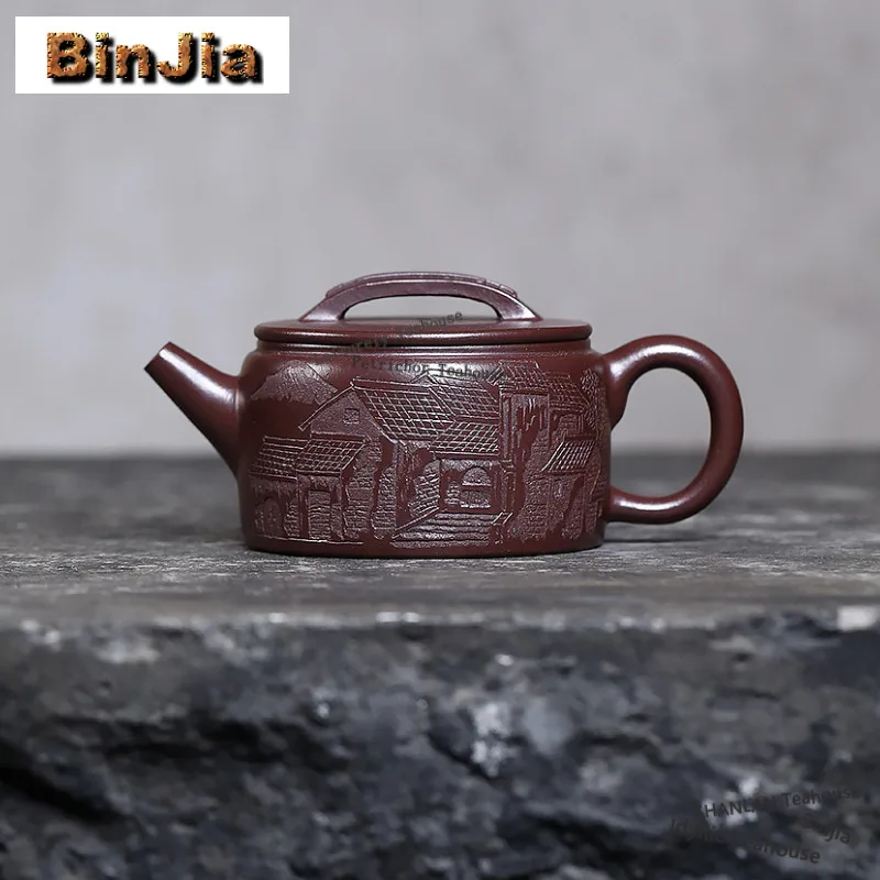 

180 мл Исин Фиолетовые Глиняные Чайники Художники Ручной Работы Большой Калибр Горшок Сырой Руды Фиолетовый Грязевой Чайник С Фильтром Чайный Набор Чайный Набор Цзыша Ремесло