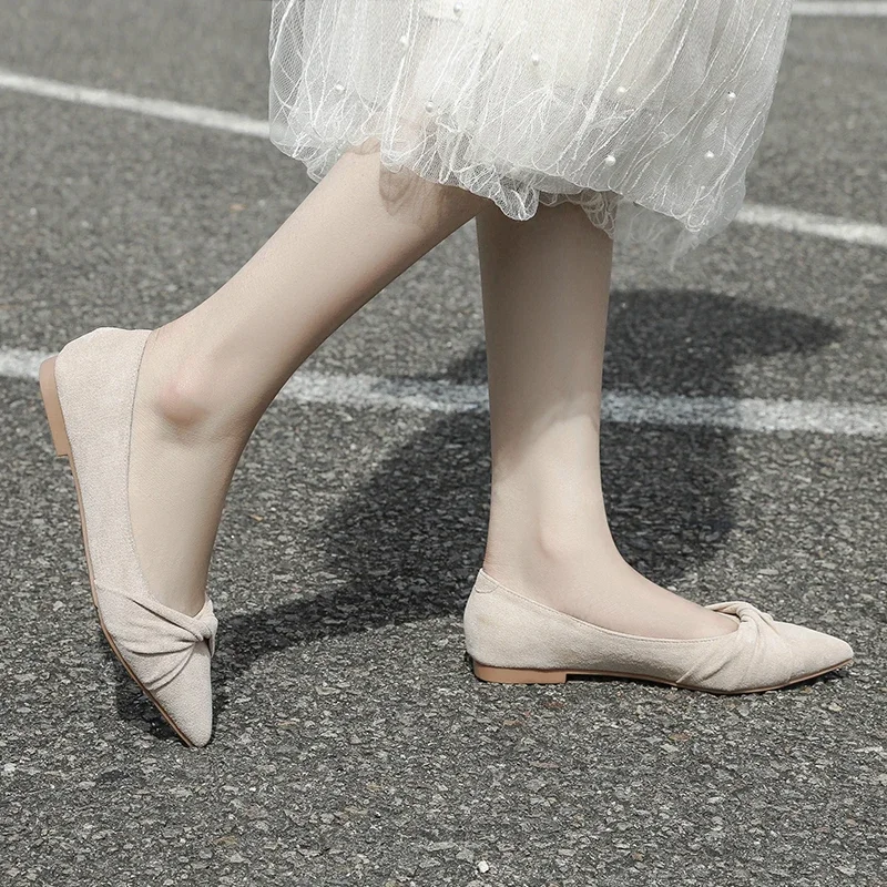 

Новинка весны и осени 2025, универсальная модная повседневная женская обувь с острым носком и плоской подошвой, размер 33-43