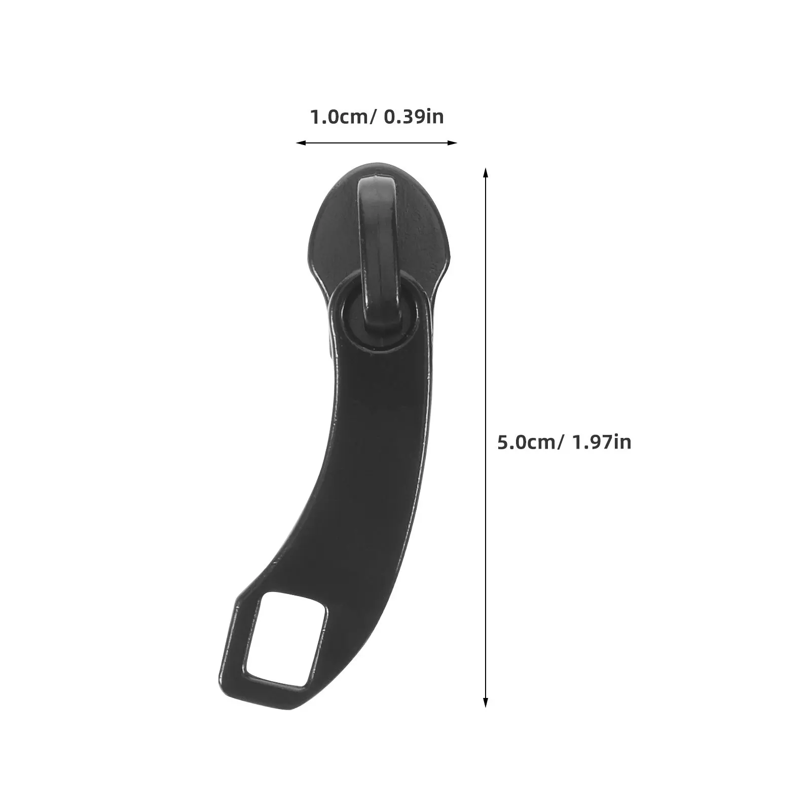 10PCS Black Zipper Slider Replacement Zinc Alloy Zipper Pull With Dual Layer Anti Explosion Universal For Suitcase, Bag, Tents