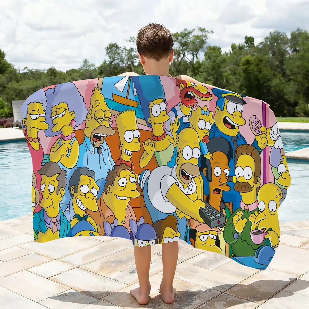 Cartoon The S-Simpsons-S Towel Quick Dry Absorbent Beach Towel for Sports, Fitness, Swimming and Outdoor Activities