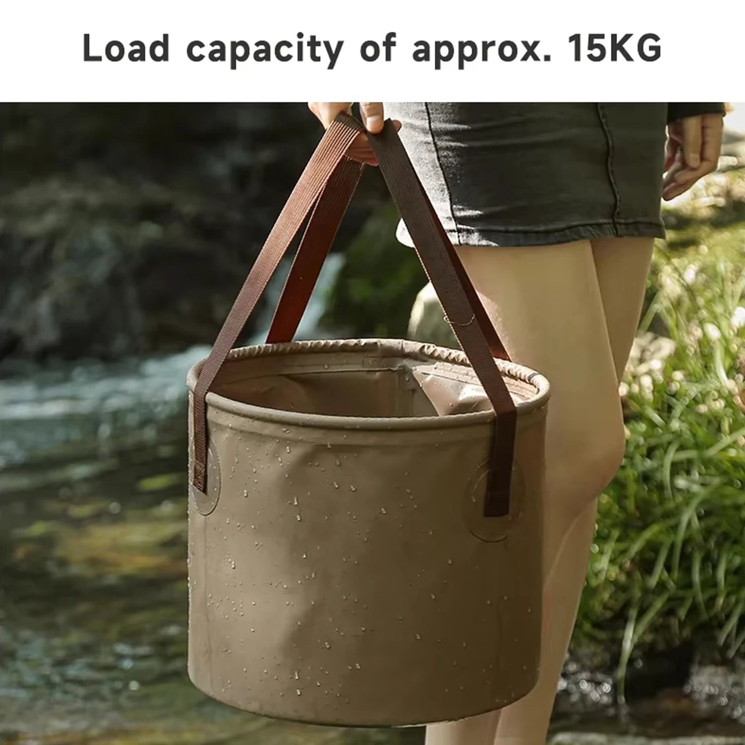 10L/20L Multifunktionaler Faltbarer Eimer Wasserdichtes Waschbecken Tragbares Outdoor-Reisebecken Camping Wandern Angeln Aufbewahrungseimer Werkzeuge – Detail 4