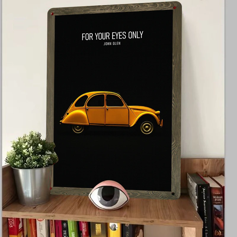 Vintage Yellow Beetle Car Metal Wall Art Home Decoration for Living Room Office Gift for Car Lovers